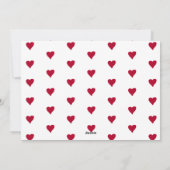 赤いハートバレンタインの台本ファミリー写真ホリ シーズンカード (裏面)