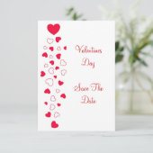 赤いハートバレンタインの結婚式の日付を保存 セーブザデート (スタンド正面)