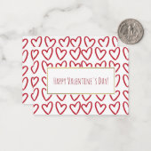 赤いハートバレンタインカード100パック ノートカード (正面/裏面インサイチュ)