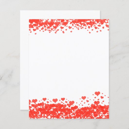 赤いハートバレンタインデイスクラップブック紙 (正面/裏面)