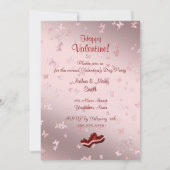 赤いハートバレンタインデイパーティの招待状 招待状 (裏面)