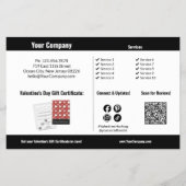 赤いハートバレンタインデイビジネスプロモーション チラシ (裏面)