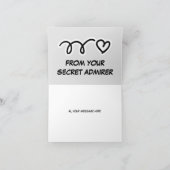 赤いハートバレンタインデーのカードからの秘密崇拝者 シーズンカード (内部)