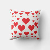 赤いハートバレンタインデーのパターン クッション (裏面)