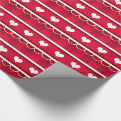 赤いハートバレンタインデーのパターン ラッピングペーパー (角)