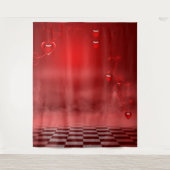 赤いハートバレンタインデーの写真の背景タペストリー タペストリー (正面)