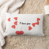 赤いハートバレンタインデーの愛のための私はあなたを愛する ランバークッション (ブランケット)
