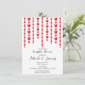 赤いハートバレンタインデーウェディングシャワー 招待状 (スタンド正面)