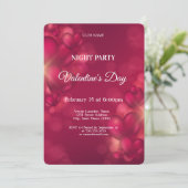 赤いハートバレンタインデーパーティー 招待状 (スタンド正面)