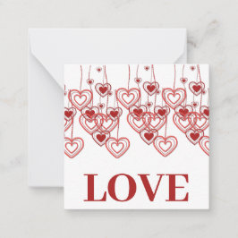 赤いハートバレンタインデーフラットノートカード ノートカード