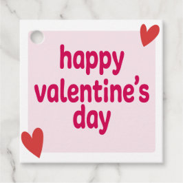 赤いハートバレンタインデーメッセージカード フェイバータグ