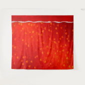 赤いハートバレンタインデー写真BackdropTapestry タペストリー (正面(横))