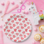 赤いハートバレンタインデー愛 ペーパープレート (パーティー)