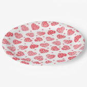 赤いハートバレンタインデー愛 ペーパープレート (アングル)