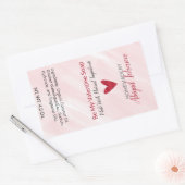 赤いハートバレンタインデー手作りアーティザンソープ 長方形シール (封筒)