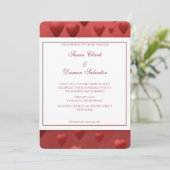 赤いハートバレンタインデー招待状 招待状 (スタンド正面)