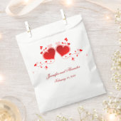 赤いハートバレンタインデー結婚の紙のバッグ フェイバーバッグ (クリップ留めされた状態)