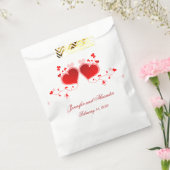 赤いハートバレンタインデー結婚の紙のバッグ フェイバーバッグ (封をした状態)