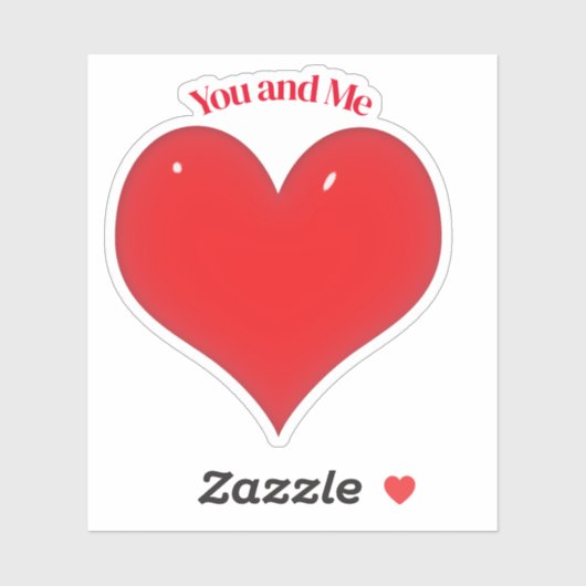 赤いハートバレンタインデー シール (シート)