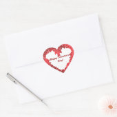 赤いハートバレンタインデー ハートシール (封筒)