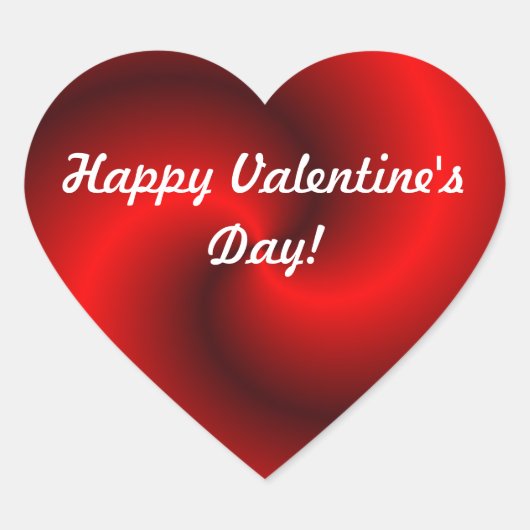 赤いハートバレンタインデー ハートシール (正面)