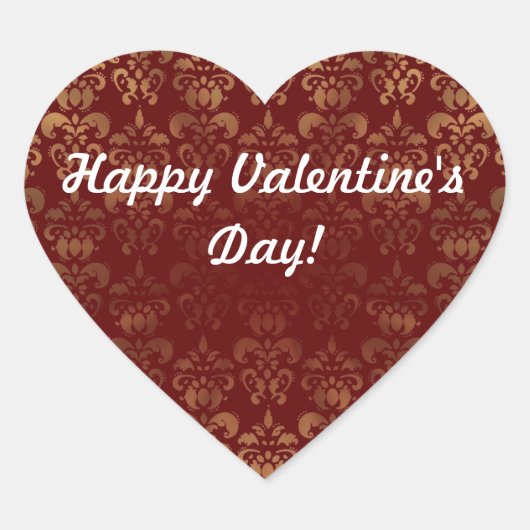 赤いハートバレンタインデー ハートシール (正面)