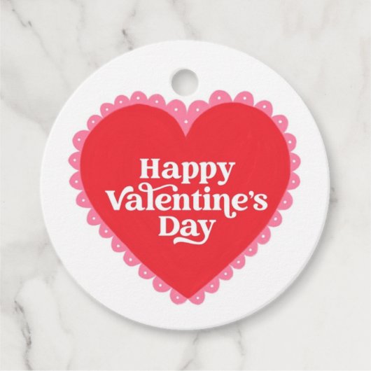 赤いハートバレンタインデー フェイバータグ (正面)