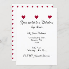 赤いハートバレンタインデー 招待状