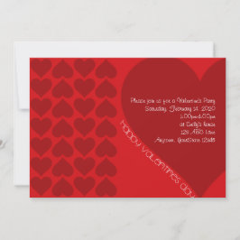 赤いハートバレンタインパーティの招待状 招待状