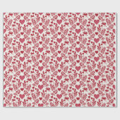 赤いハートバレンタイン紙パターン ラッピングペーパー (フラット)