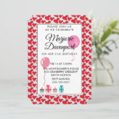 赤いハートバレンタイン誕生日パーティー 招待状 (スタンド正面)