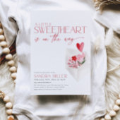 赤いハートバレンタイン赤ちゃんシャワーラブポスト 招待状