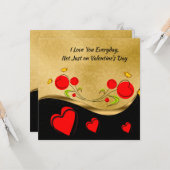 赤いハートバレンタイン カード (正面/裏面インサイチュ)