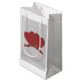 赤いハートバレンタイン スモールペーパーバッグ (正面アングル)
