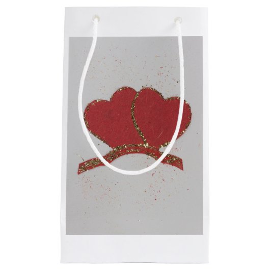 赤いハートバレンタイン スモールペーパーバッグ (正面)