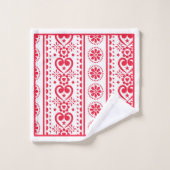 赤いハートバレンタイン バスタオルセット (ウォッシュタオル)