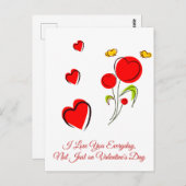 赤いハートバレンタイン、 ポストカード (正面/裏面)