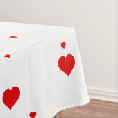 赤いハートバレンティンのパターン テーブルクロス (インサイチュ)