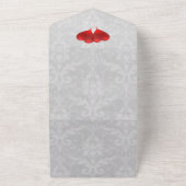 赤いハートバ結婚ルーズ オールインワン招待状 (外側)