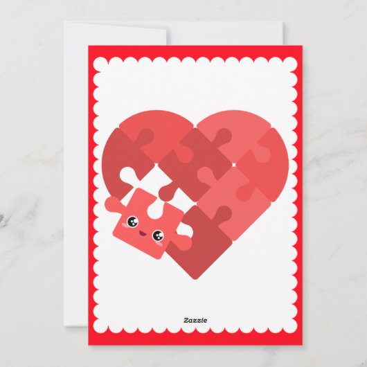 赤いハートパズルあなたは恋しく思ザ・ピース シーズンカード (裏面)