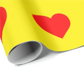 赤いハートパタポップ・アートのーン ラッピングペーパー (ロールコーナー)