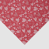 赤いハートパターンティッシュペーパー 薄葉紙 (詳細)