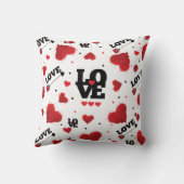 赤いハートパターンバレンタインデー クッション (裏面)