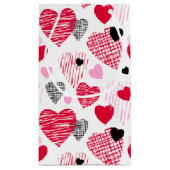 赤いハートパターンバレンタインデー スモールペーパーバッグ (裏面)