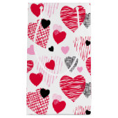 赤いハートパターンバレンタインデー スモールペーパーバッグ (正面)