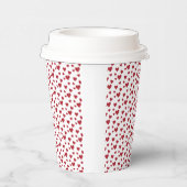 赤いハートパターンバレンタインデー 紙コップ (右)