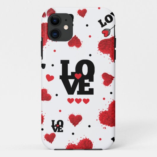 赤いハートパターンバレンタインデー Case-Mate iPhoneケース (裏面)