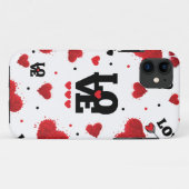 赤いハートパターンバレンタインデー Case-Mate iPhoneケース (裏面(横))