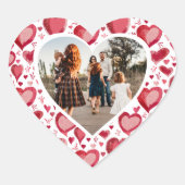 赤いハートパターンファミリー写真バレンタインデー ハートシール (正面)