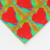 赤いハートパターンフリースブランケット フリースブランケット (角)